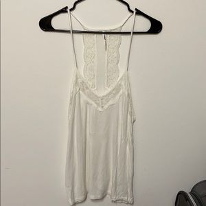 Lace white tank
